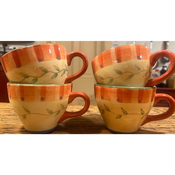 Set Of FOUR Pfaltzgraff Napoli LARGE 4.5” Coffee / Soup Mugs EXCELLENT PRISTINE! - Picture 2 of 9